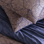 Voir la diapositive 2 : FUTURE HOME Parure de lit 2 personnes en coton 57 fils imprimé bleu