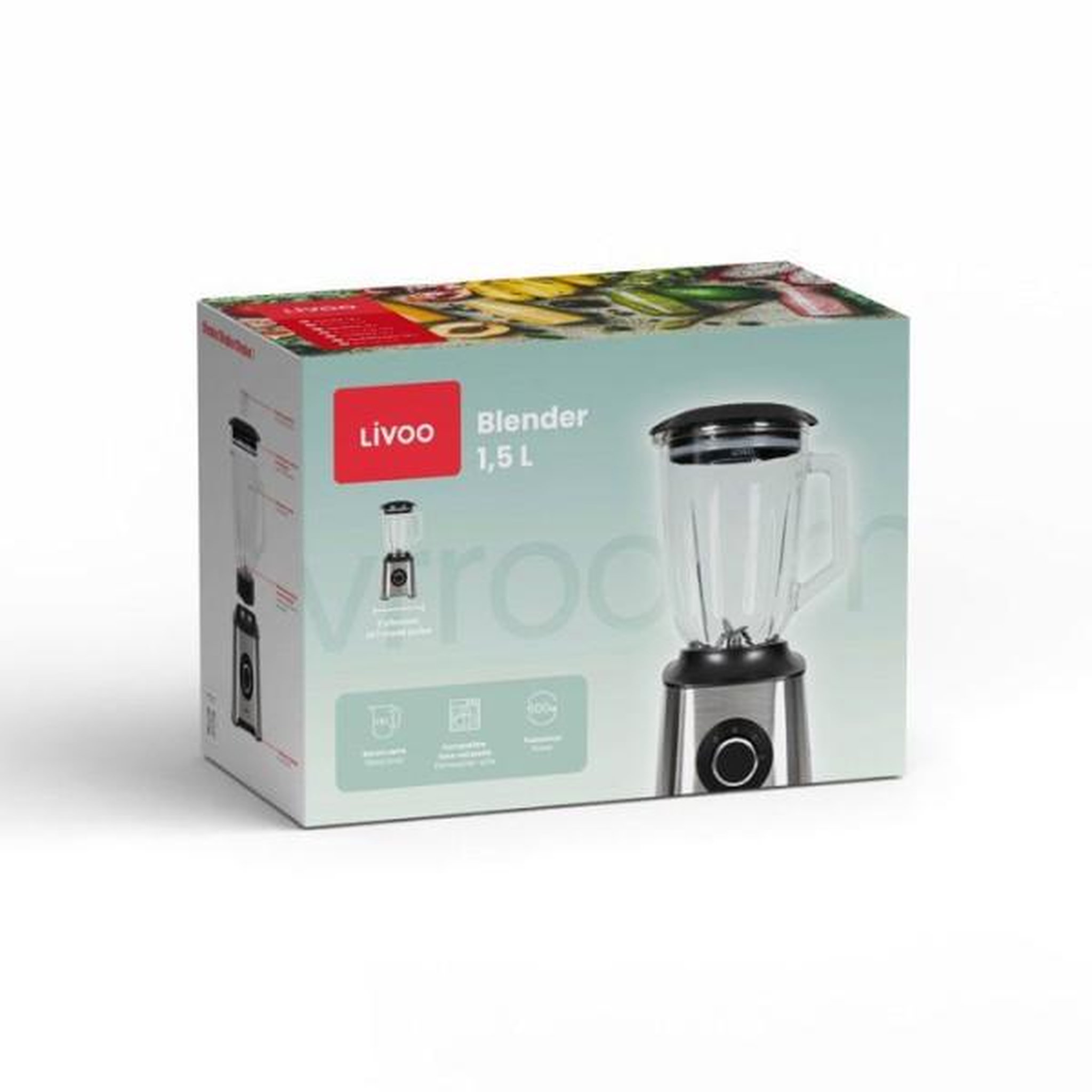 Voir la diapositive 6 : LIVOO Blender 1.5l 600w argent - dop249