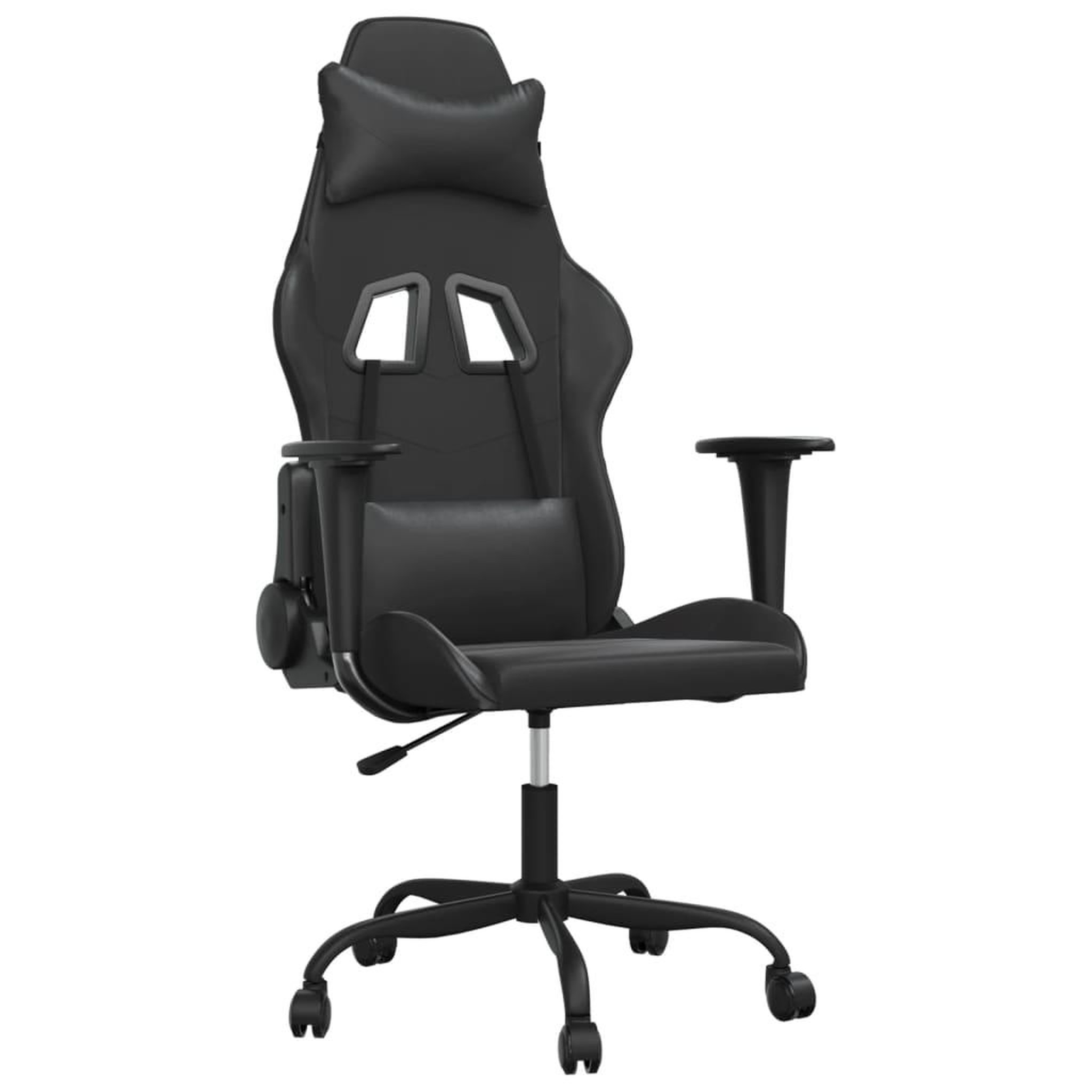 Voir la diapositive 2 : VIDAXL Chaise de jeu de massage noir similicuir