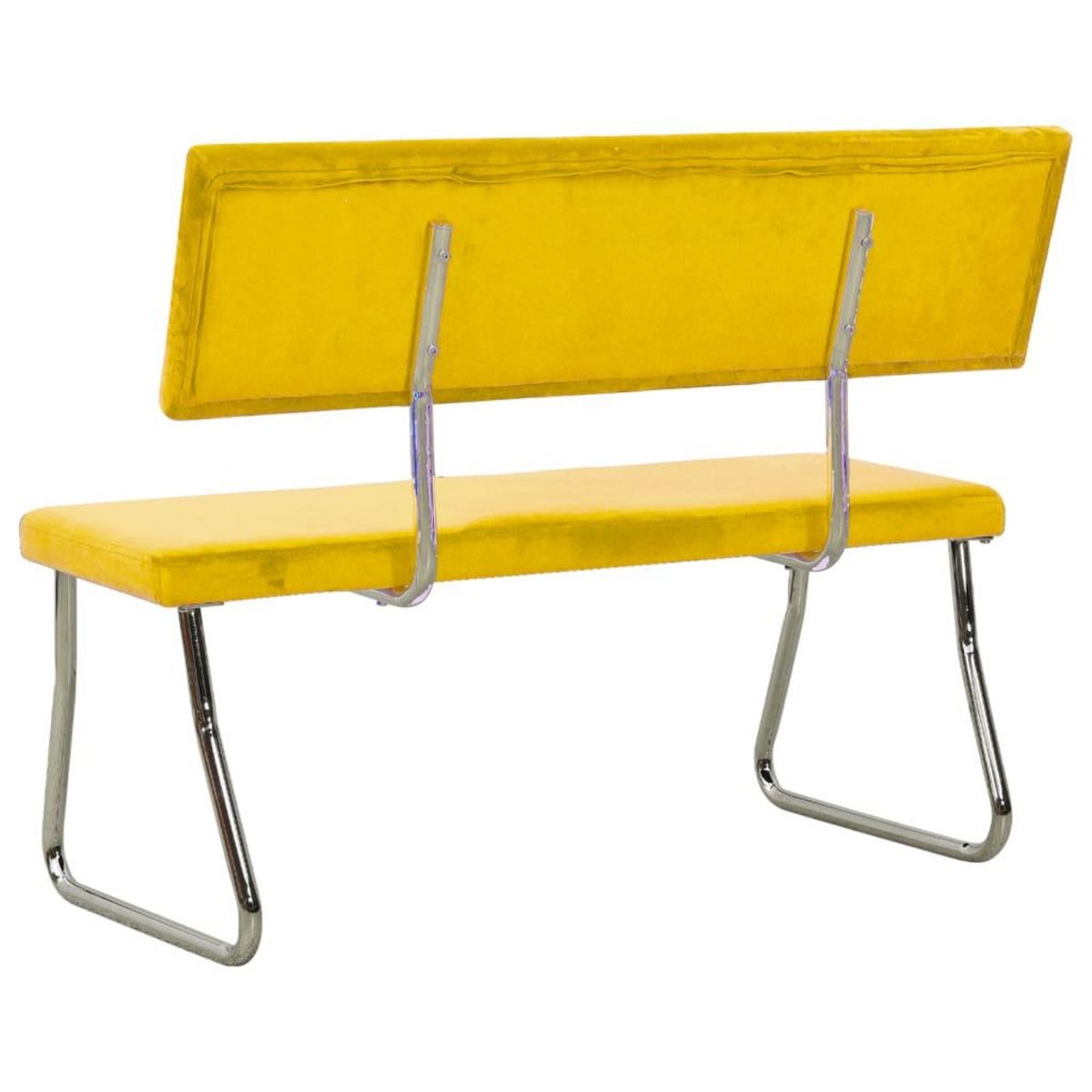 VIDAXL Banc 110 cm Jaune moutarde Velours