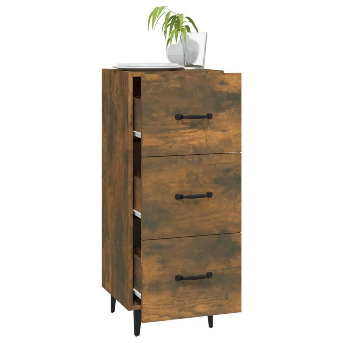 VIDAXL Buffet Chene fume 34,5x34x90 cm Bois d'ingenierie