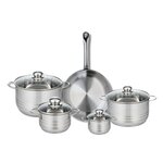 ELO Ensemble de 1 Poêle de cuisson 28 cm et 4 faitouts 12, 16, 20 et 24 cm Elo Profi Brillant