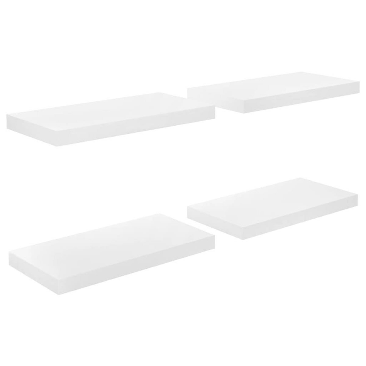 VIDAXL Etagere murale flottante 4 pcs Blanc brillant 50x23x3,8 cm MDF