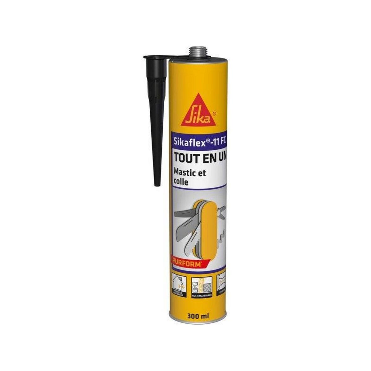 Sika Mastic Colle Sika 11Fc Noir - 300ml