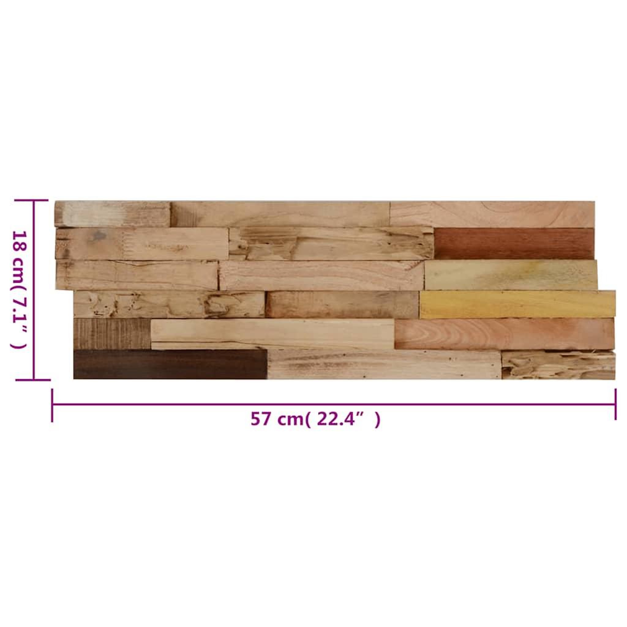 Voir la diapositive 6 : VIDAXL Panneaux de revetement mural 10 pcs 1,03m^2 bois de teck recycle