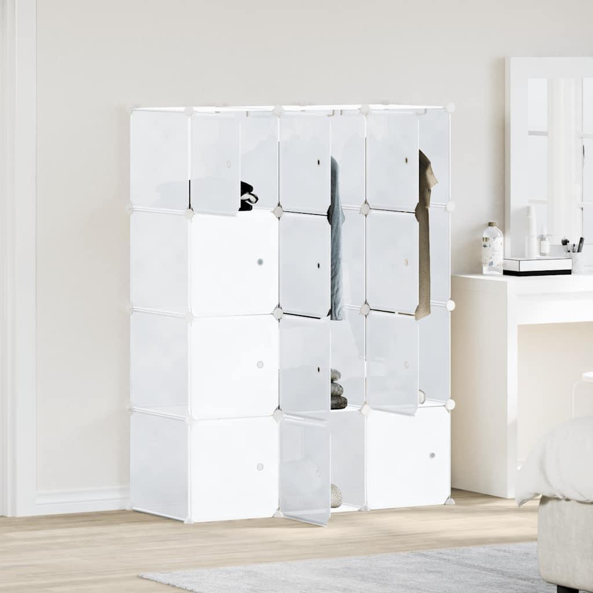 Voir la diapositive 3 : VIDAXL Cubes de rangement 12 pcs avec tiges de suspension PP