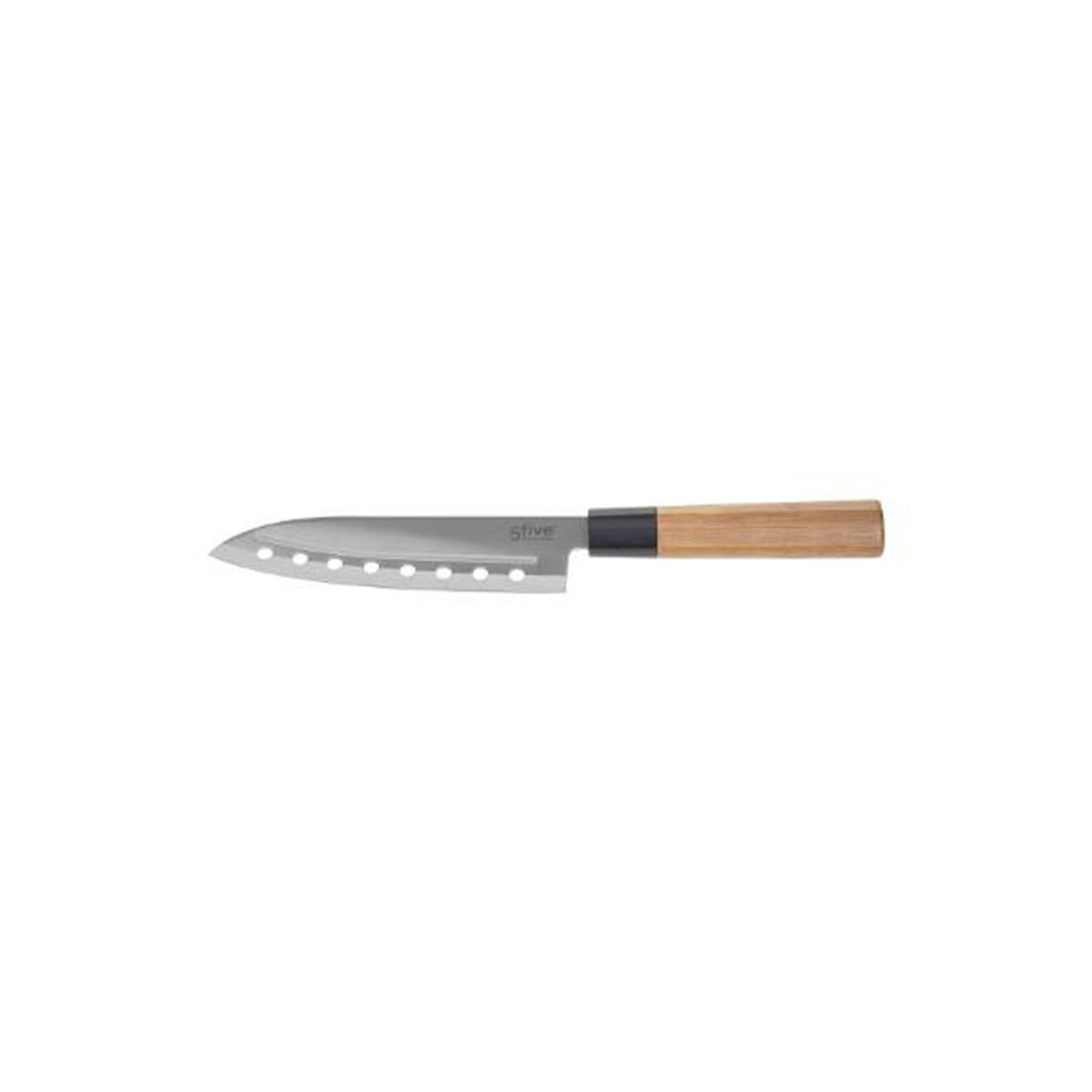 Voir la diapositive 2 : FIVE Couteau santoku en bambou  java  30cm naturel