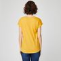 Voir la diapositive 2 : INEXTENSO T-shirt manches courtes jaune imprimé femme