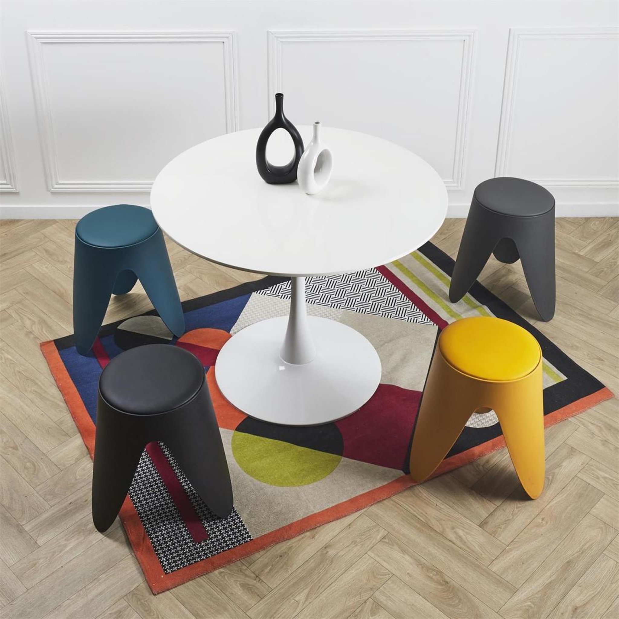 Voir la diapositive 5 : The Home Deco Factory Lot de 6 tabourets empilables  eve  46cm jaune moutarde