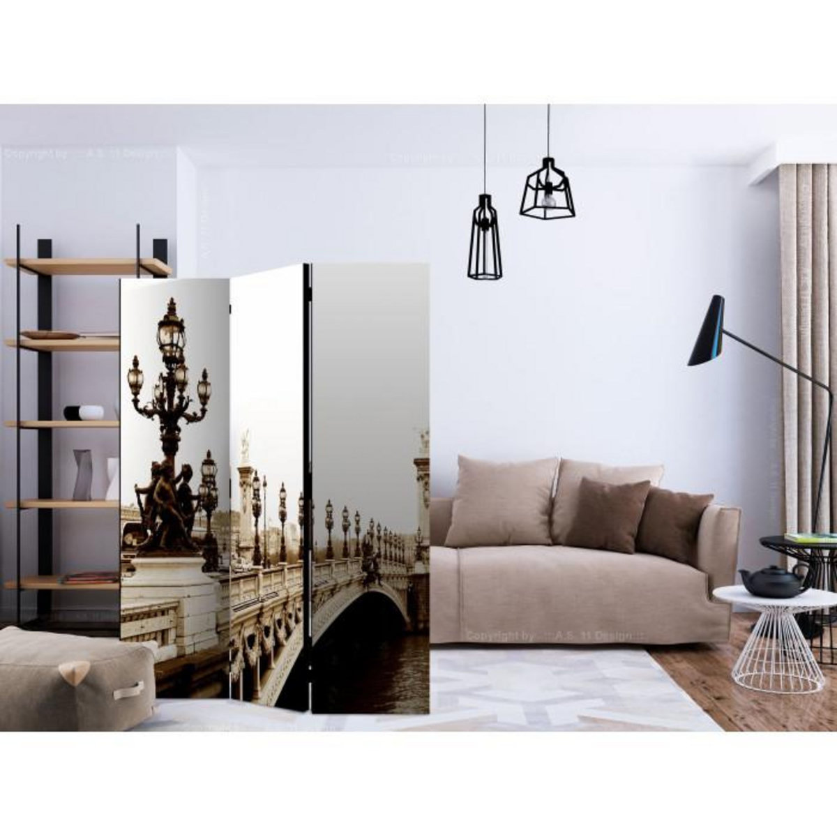 Paris Prix Paravent 3 Volets  Alexander III Bridge, Paris  135x172cm