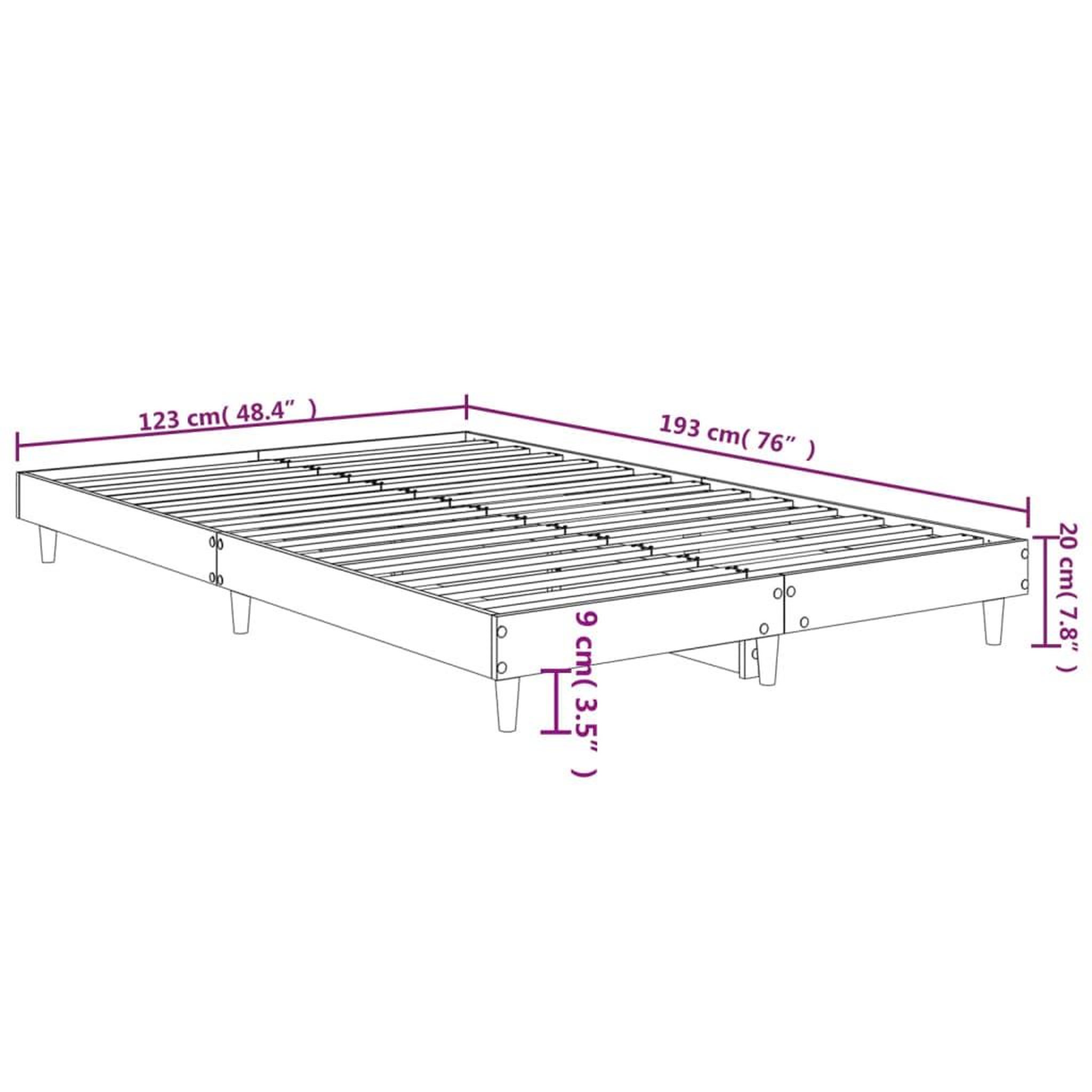 Voir la diapositive 6 : VIDAXL Cadre de lit sans matelas noir 120x190 cm bois d'ingenierie