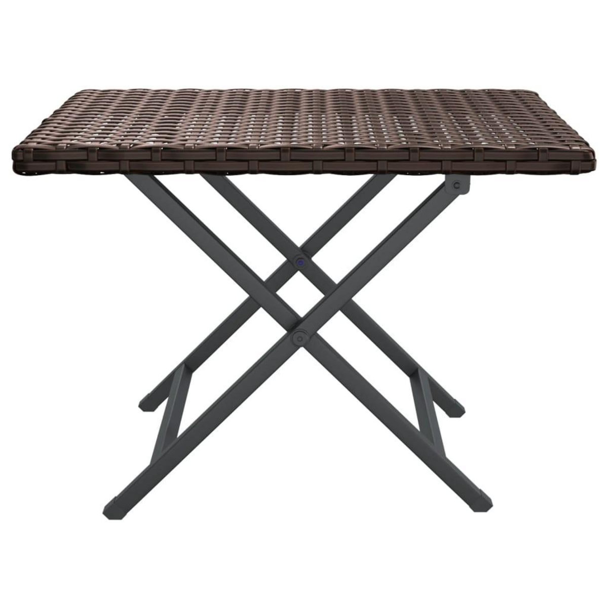 VIDAXL Table pliable marron 45x35x32 cm resine tressee