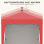 Voir la diapositive 5 : OUTSUNNY Tonnelle de jardin pliante pop-up réglable anti-UV 30+ 4 sacs lestage sac de transport rouge