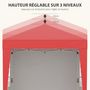 Voir la diapositive 5 : OUTSUNNY Tonnelle de jardin pliante pop-up réglable anti-UV 30+ 4 sacs lestage sac de transport rouge