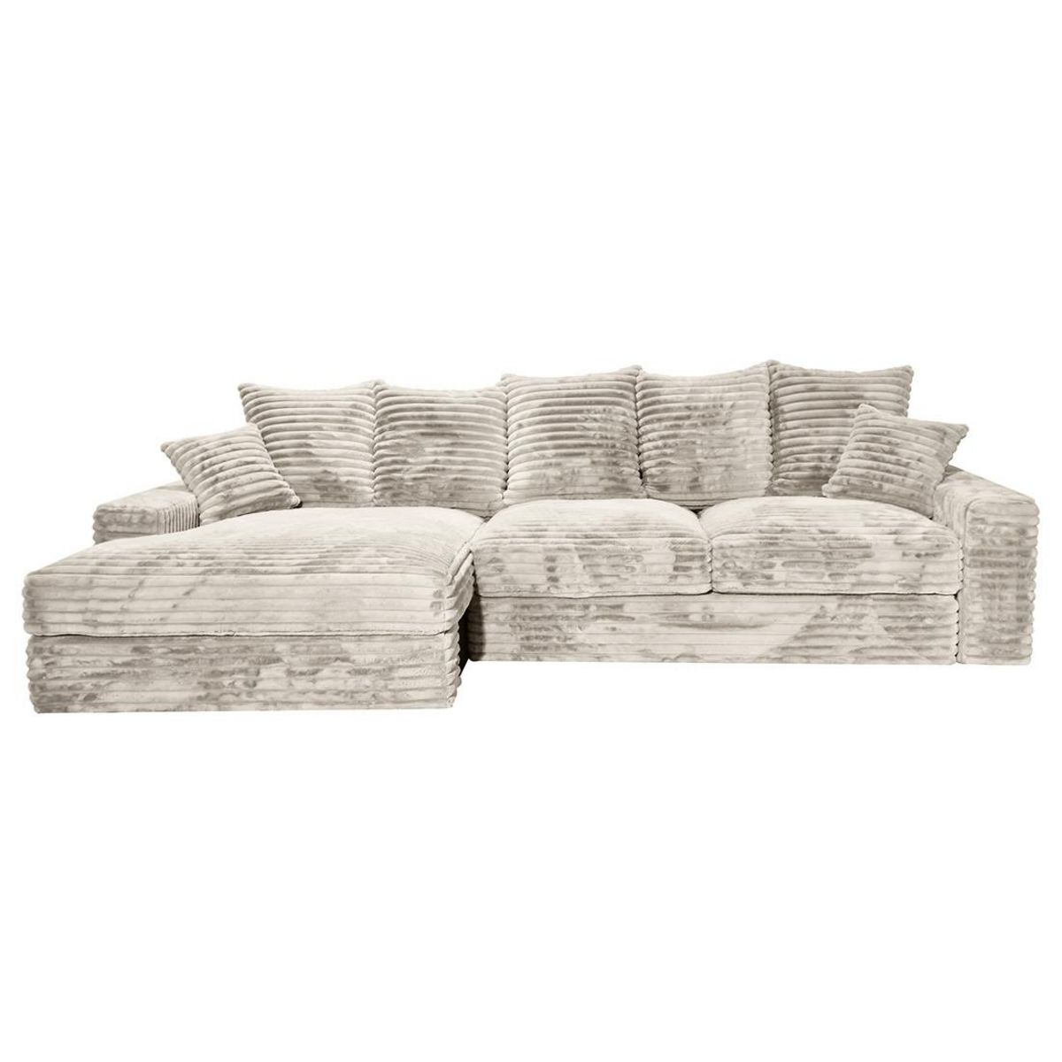 LISA DESIGN Andy - canapé d'angle gauche 5 places en fausse fourrure côtelée