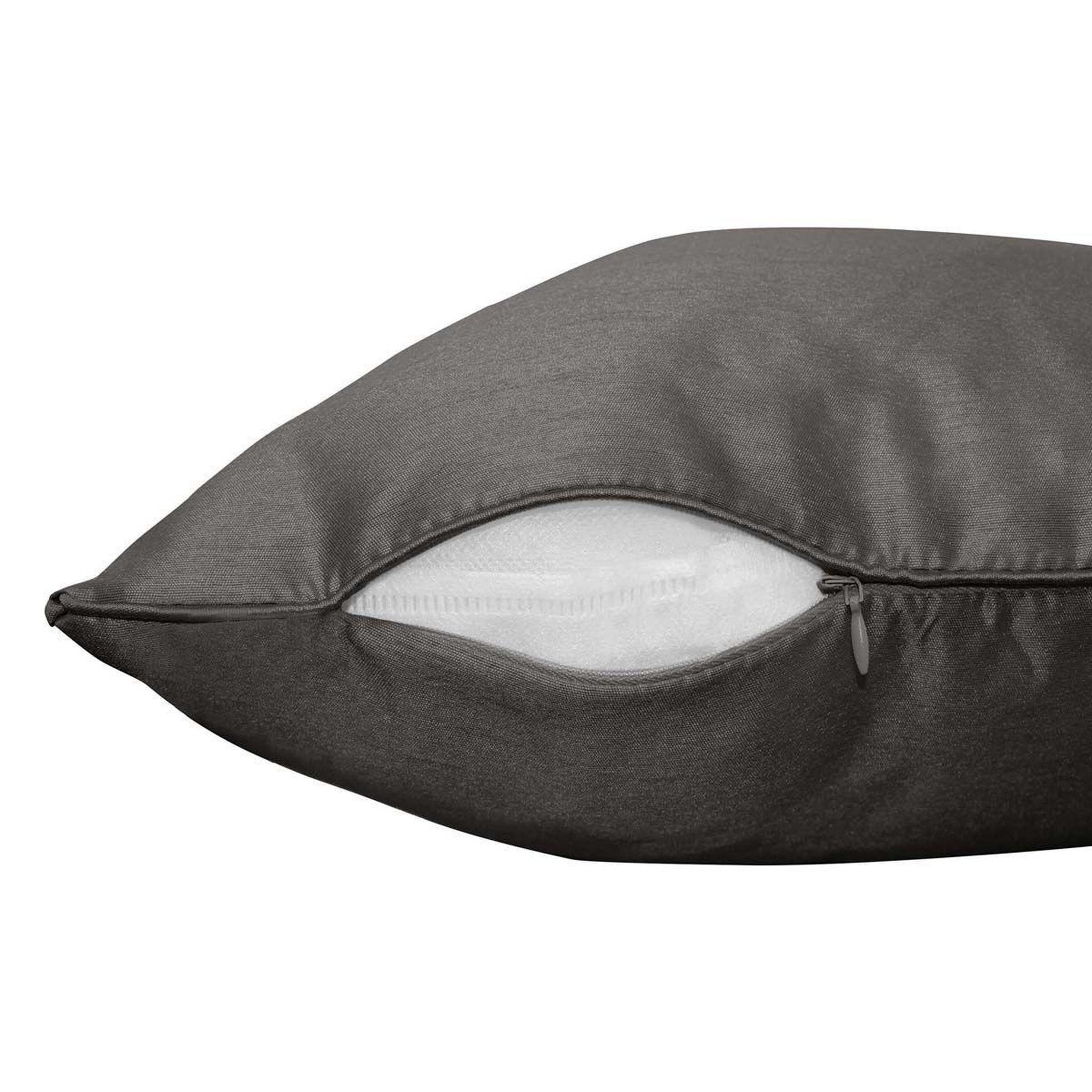 Voir la diapositive 2 : Douceur d'Intérieur Housse de coussin  shana  40x40cm gris anthracite