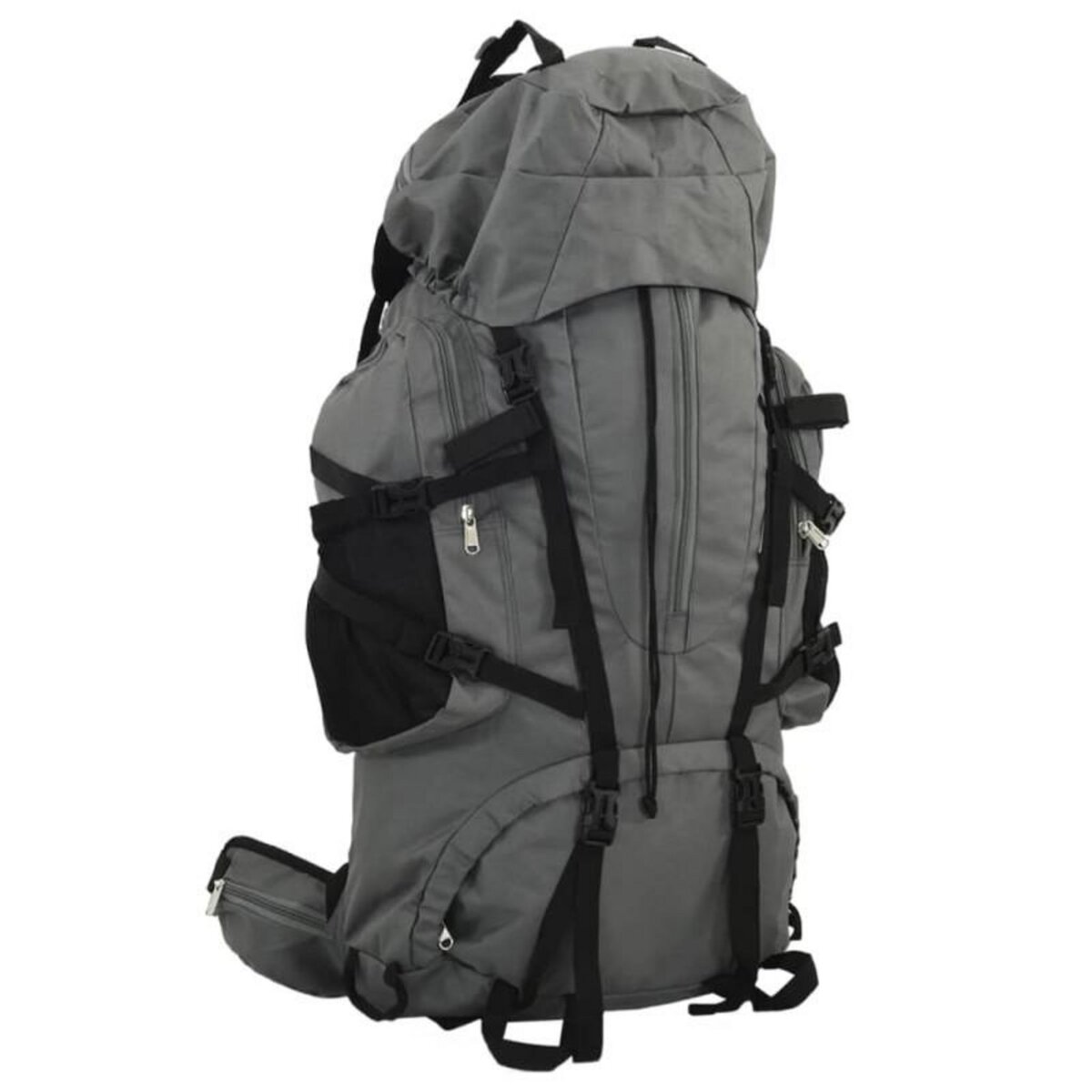 VIDAXL Sac à dos de randonnée gris 60 L tissu oxford