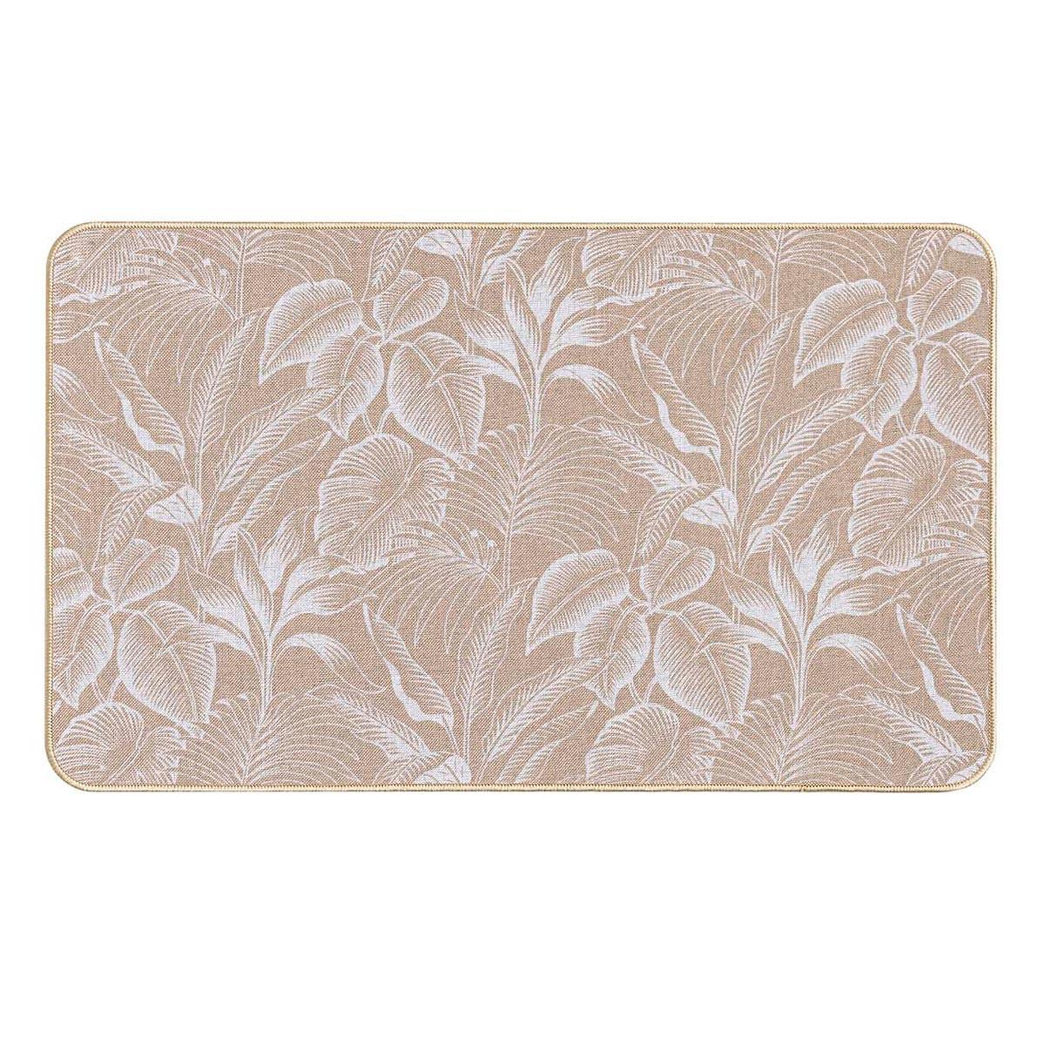 Douceur d'Intérieur Tapis déco imprimé  stylis  45x75cm naturel & blanc