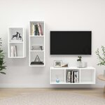 VIDAXL Ensemble de meuble TV 3 pcs Blanc Bois d'ingenierie