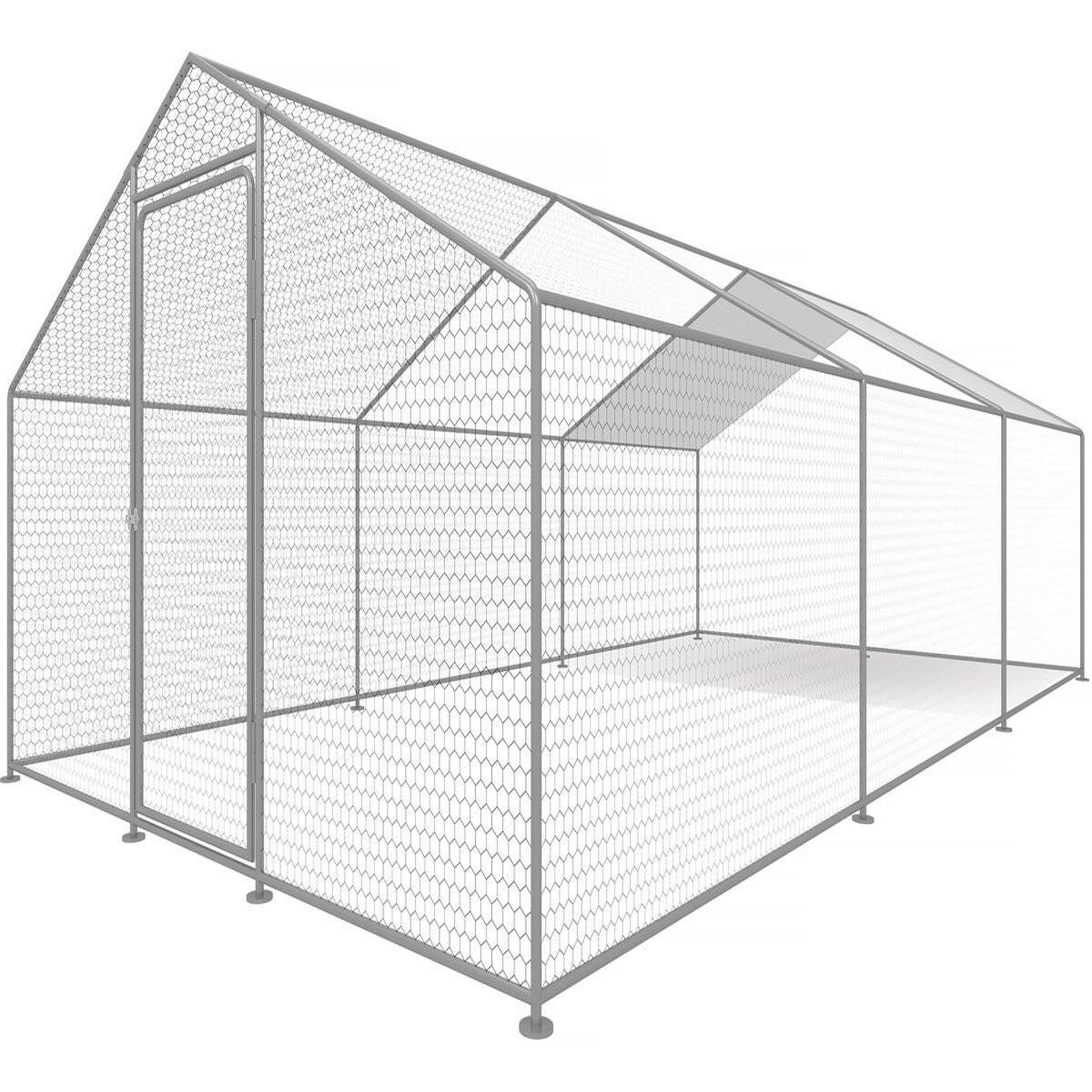 Habitat et Jardin Enclos à poules 18 m² parc grillagé 6 x 3 x 2 M acier galvanisé