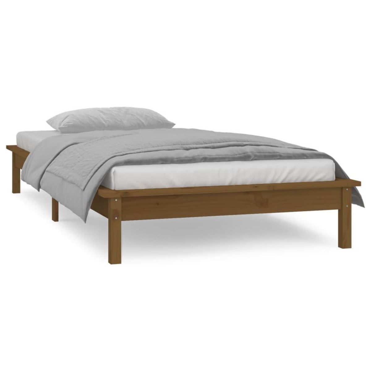 VIDAXL Cadre de lit a LED sans matelas 90x190 cm bois massif