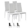 Voir la diapositive 1 : VS VENTA-STOCK Set de 4 chaises Salon Chelsea tapissées Blanc, 42 cm x 51 cm x 97 cm