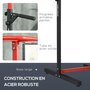 HOMCOM Station de musculation multifonction - barre de traction chaise romaine - hauteur réglable 6 niv. - acier noir rouge