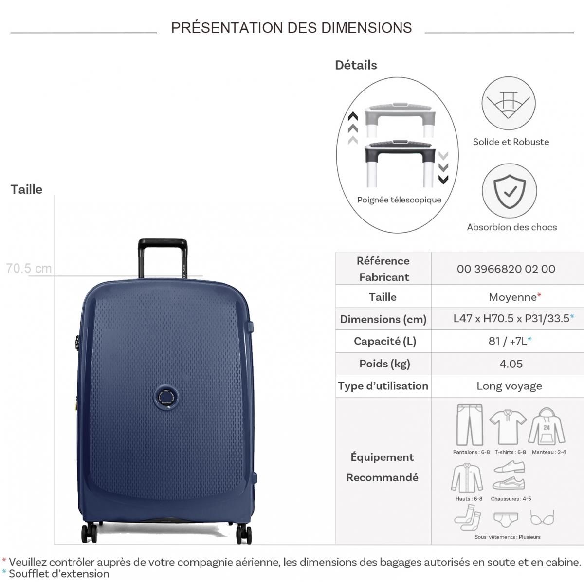 Delsey Valise rigide Beaumont TSA Polypropylène 70.5cm