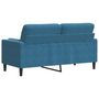 Voir la diapositive 5 : VIDAXL Canape 2 places avec oreillers decoratifs bleu 140 cm velours