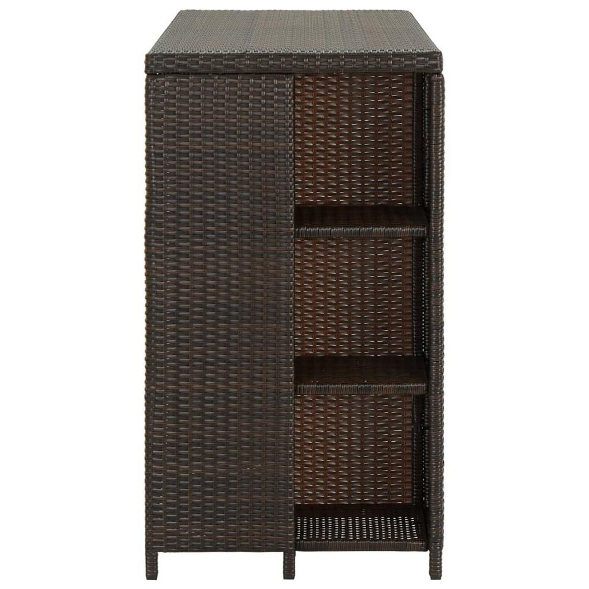 VIDAXL Table de bar avec rangement Marron 120x60x110 cm Resine tressee