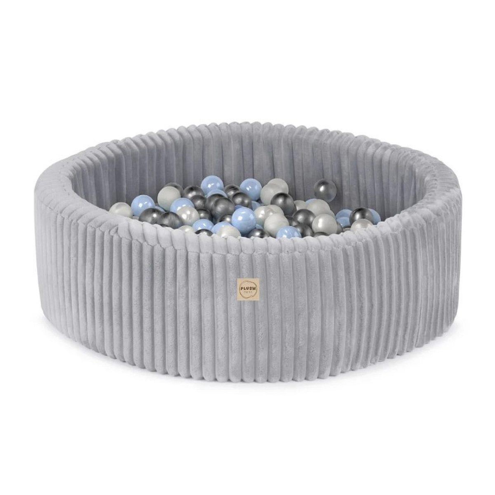 PLUSH NEST Piscine poufy lamell 90x30 + 200 balles grise