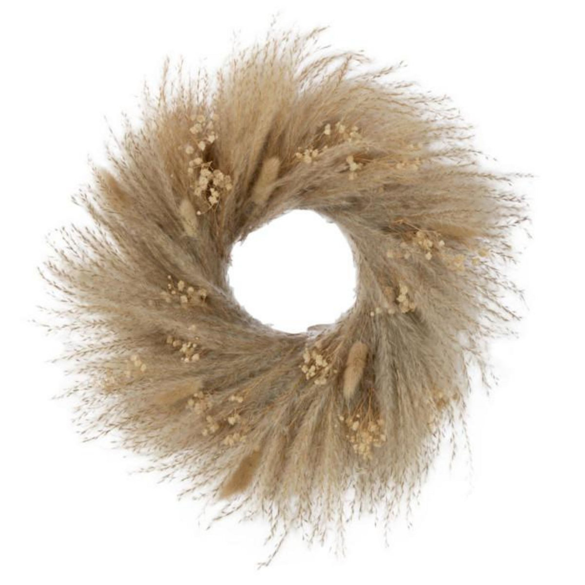 Paris Prix Couronne de Plantes Séchées  Fleurs  38cm Naturel