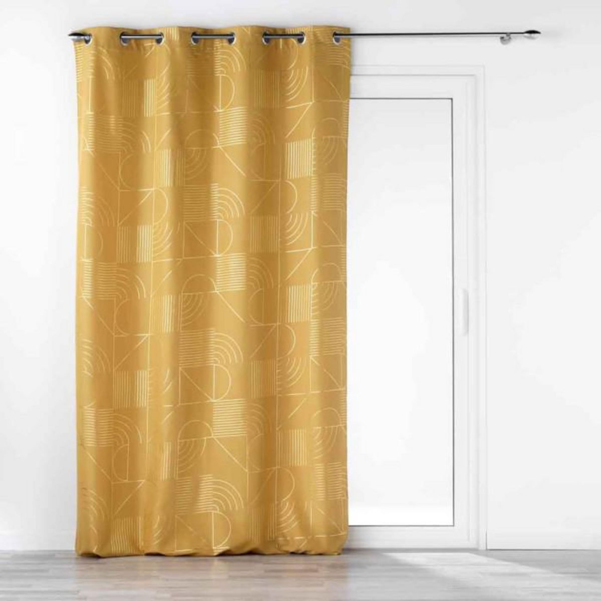 Paris Prix Rideau à Œillets Imprimé  Lineor  140x260cm Jaune