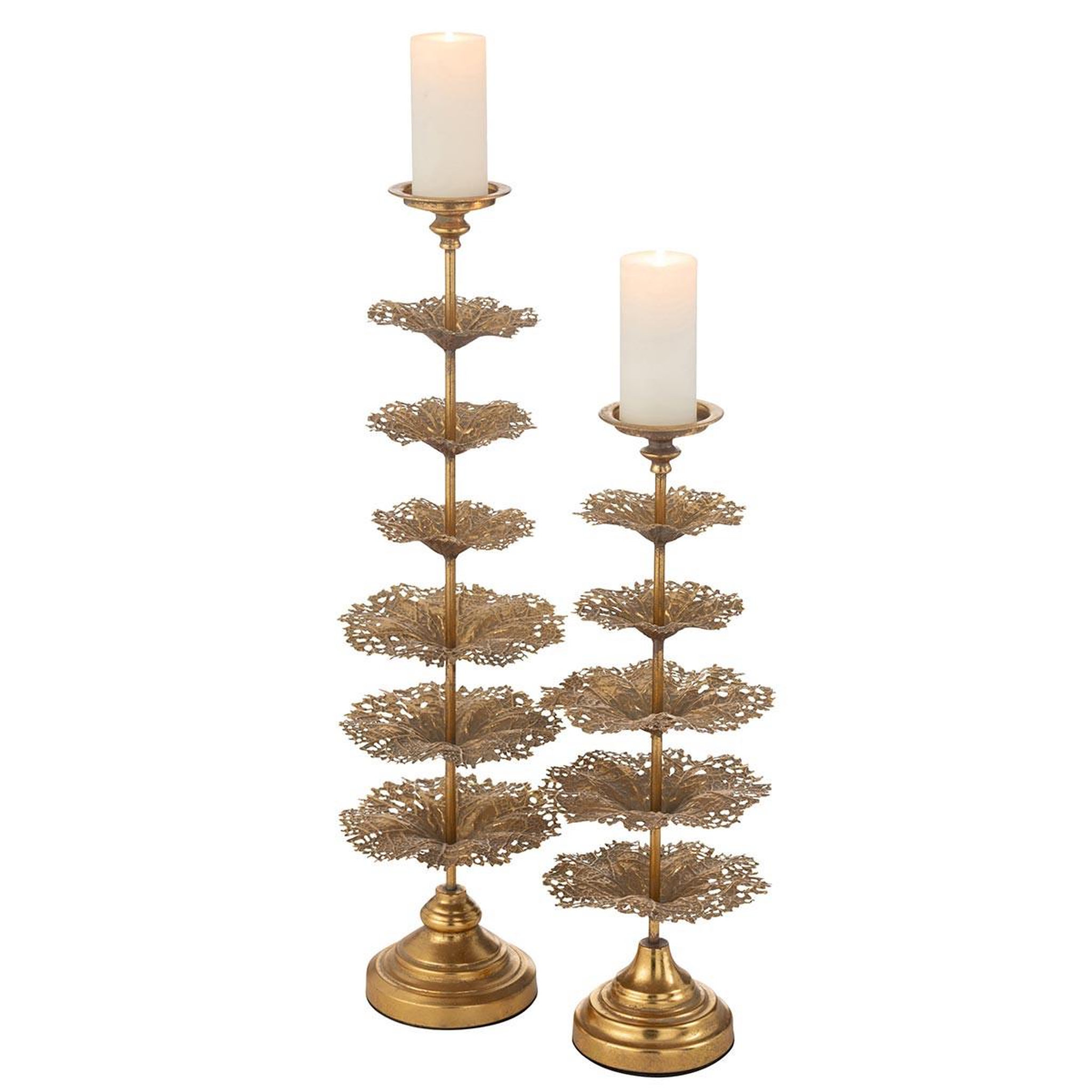 Voir la diapositive 4 : J-LINE Bougeoir déco en métal  arbre  79cm or