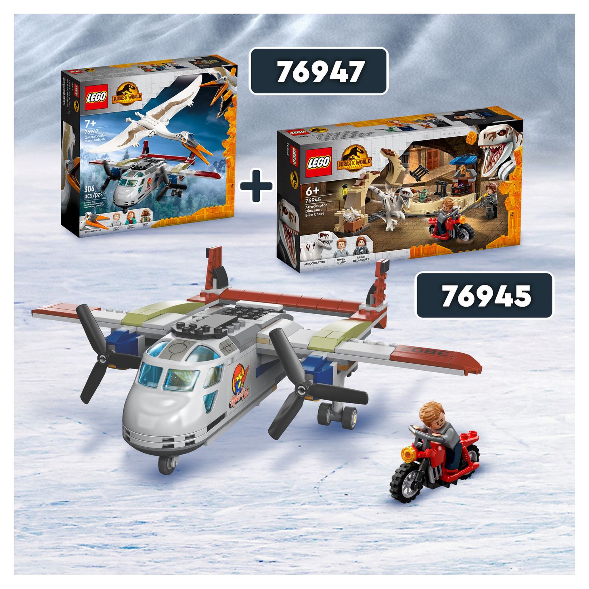 Voir la diapositive 7 : LEGO Jurassic World 76947 L&rsquo;Embuscade en Avion du Quetzalcoatlus, Dinosaure Jouet et Avion