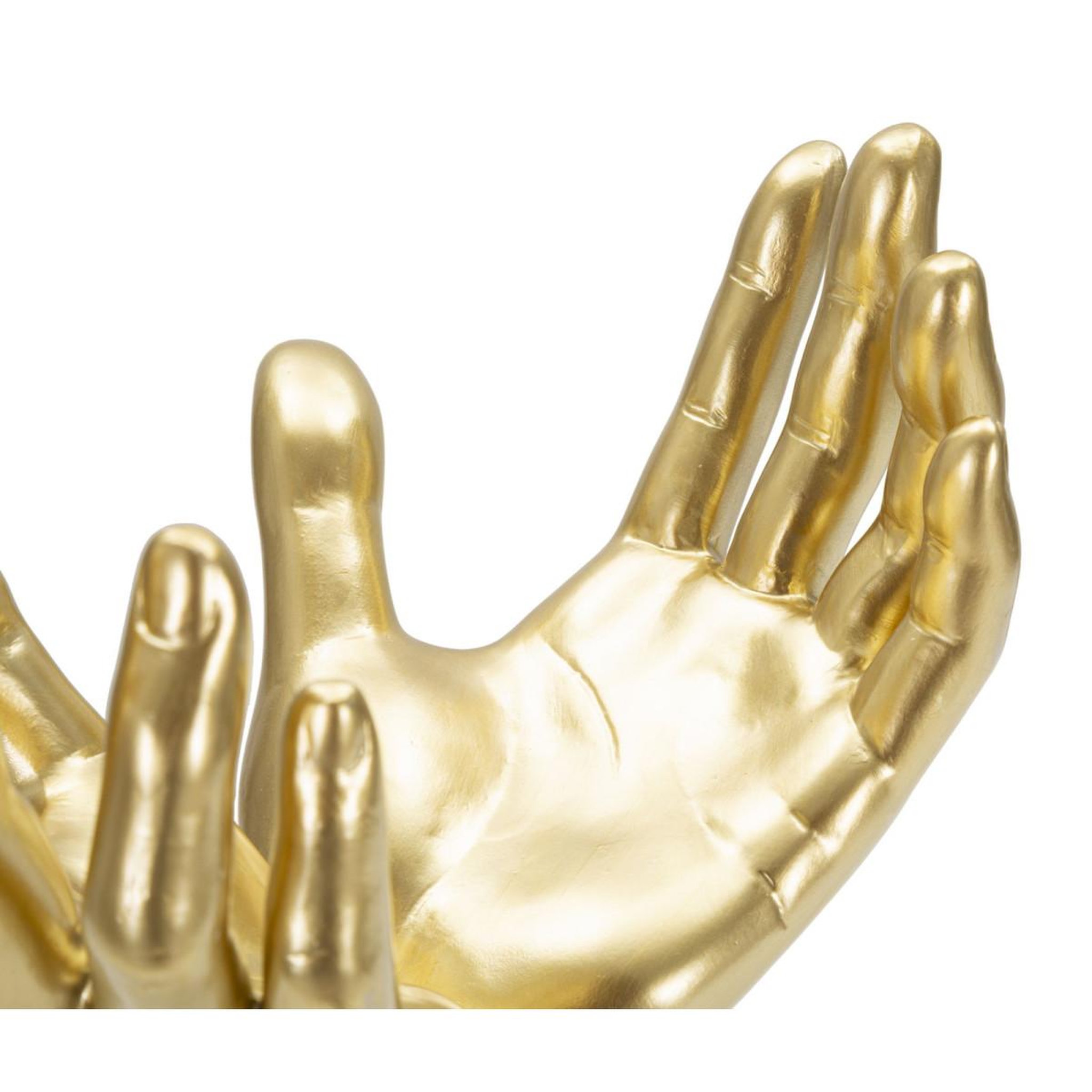 Voir la diapositive 3 : Paris Prix Mains déco en résine  signe peace  24cm or