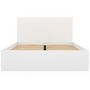 Voir la diapositive 3 : ID MARKET Lit double OMAHA avec tête de lit et sommier 140 x 190 cm blanc