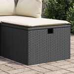 VIDAXL Tabouret de jardin avec coussin noir 55x55x37 cm resine tressee