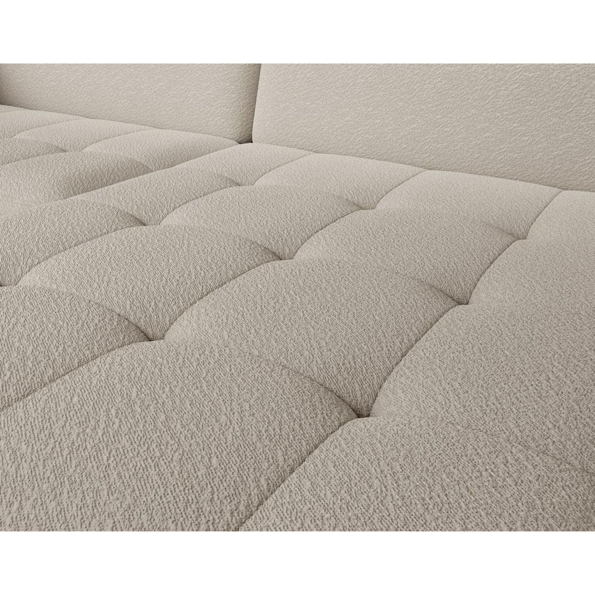 BEST MOBILIER Sagada - canapé d'angle droit 4 places - convertible avec coffre et têtières - en tissu bouclette