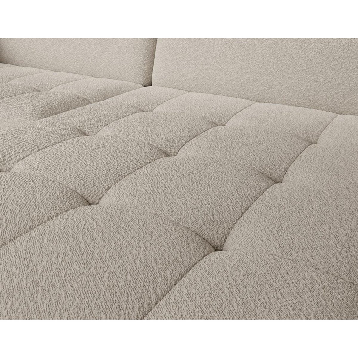 BEST MOBILIER Sagada - canapé d'angle droit 4 places - convertible avec coffre et têtières - en tissu bouclette