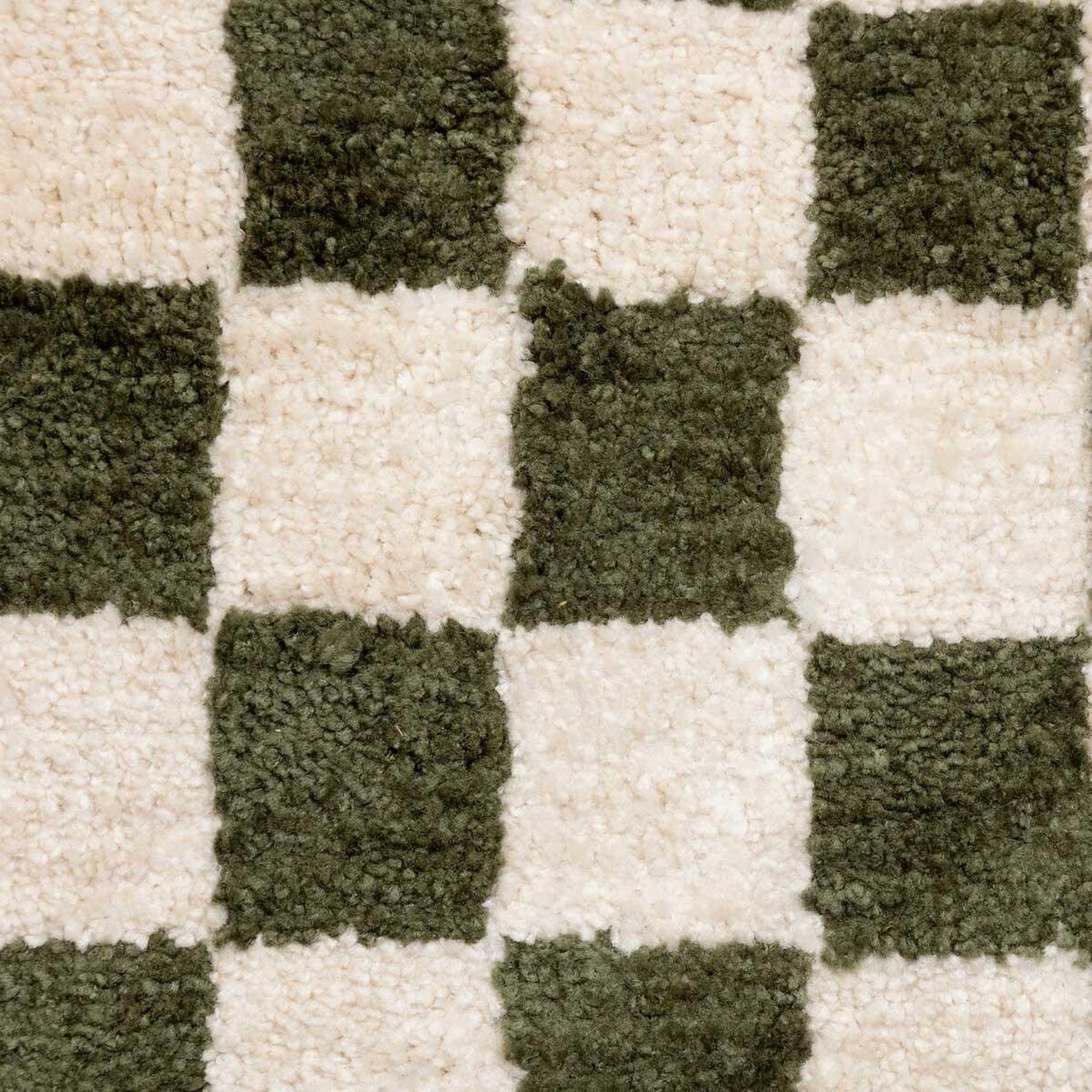 Voir la diapositive 3 : ATMOSPHERA Coussin tufté damier  itha  38x58cm kaki