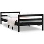 Voir la diapositive 2 : VIDAXL Cadre de lit sans matelas noir 90x200 cm bois de pin massif
