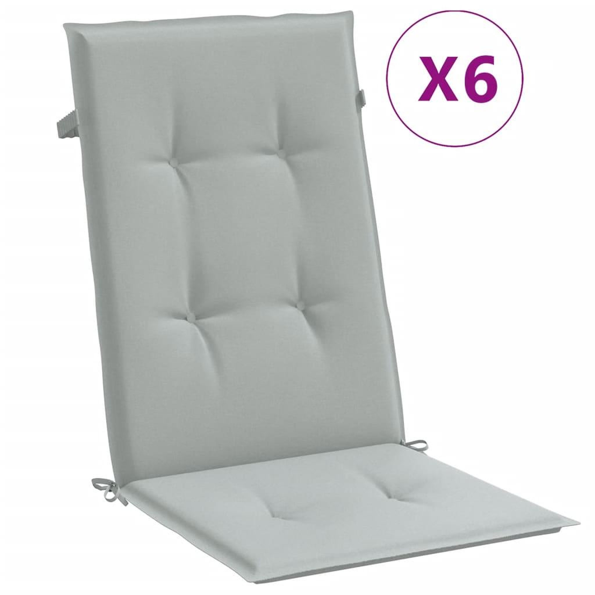 Voir la diapositive 2 : VIDAXL Coussins de chaise a dossier haut lot de 6 gris clair melange