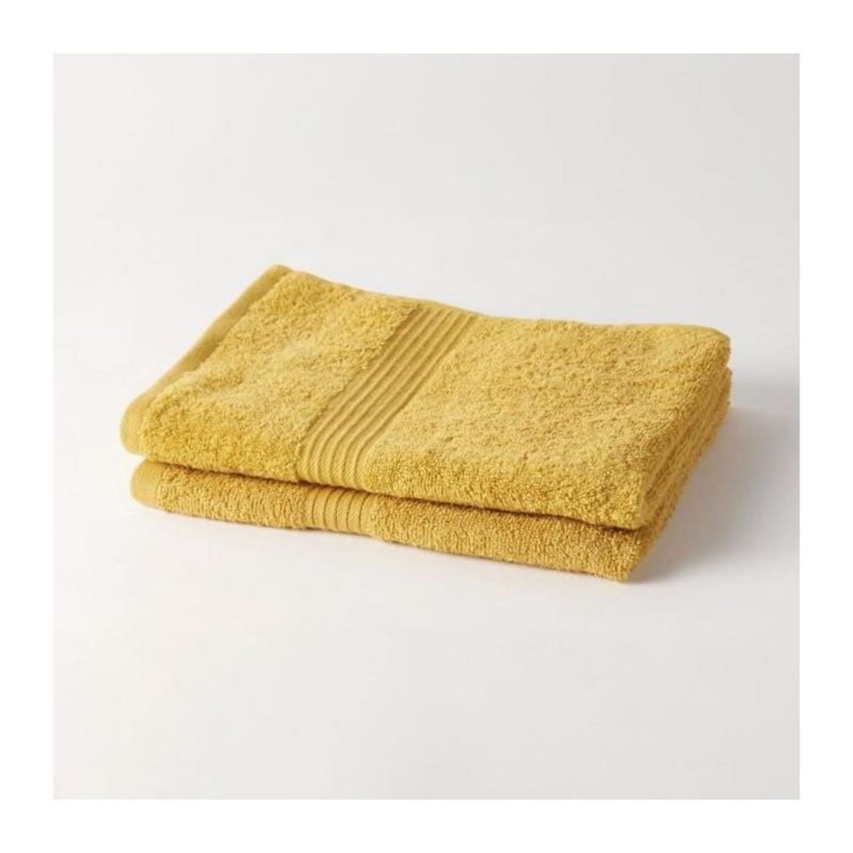 Today TODAY Essential - Lot de 2 serviettes de toilette 50x90 cm 100% Coton coloris ocre