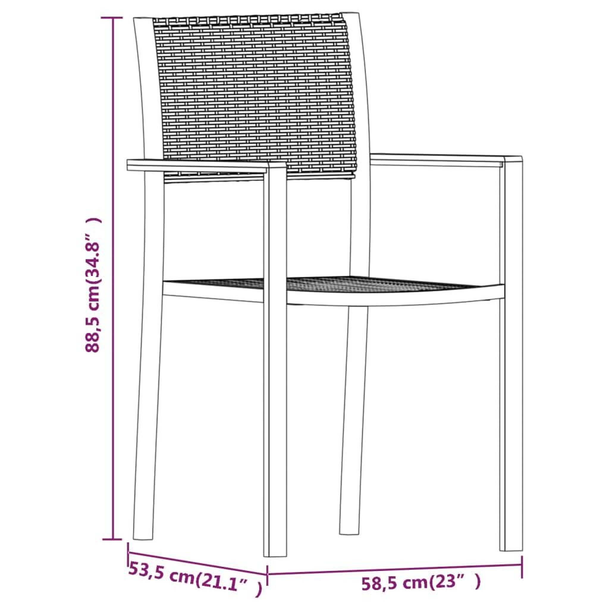 Voir la diapositive 6 : VIDAXL Ensemble a manger de jardin 3 pcs Noir