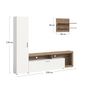 Voir la diapositive 5 : BEST MOBILIER Bromley - ensemble meuble tv - effet bois et blanc - 218 cm