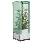 VIDAXL Jardiniere surelevee avec housse aspect rotin 40x40x139 cm