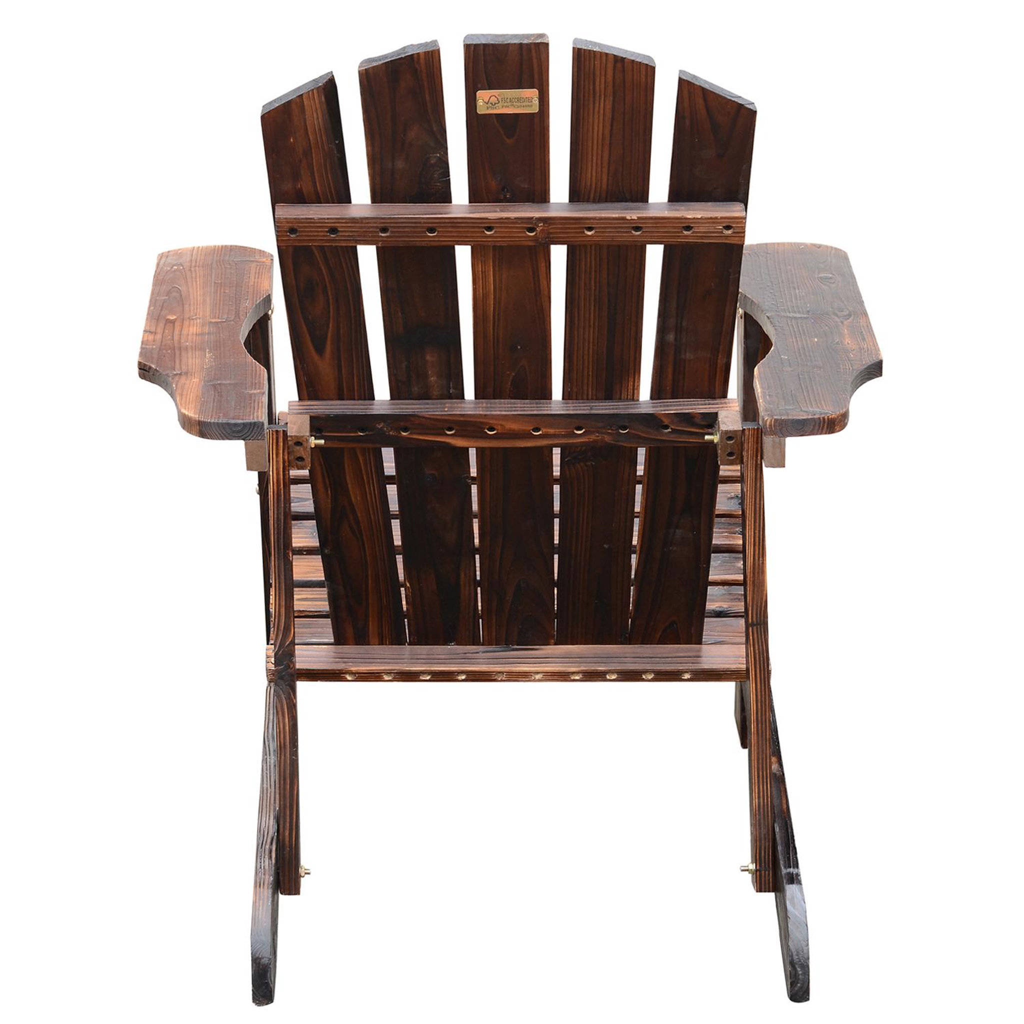 Voir la diapositive 6 : HOMCOM Fauteuil de jardin adirondack chaise longue chaise plage avec tabouret bois de sapin