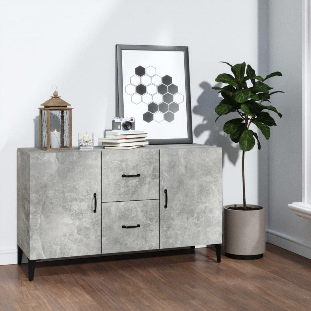 VIDAXL Buffet gris beton 100x36x60 cm bois d'ingenierie