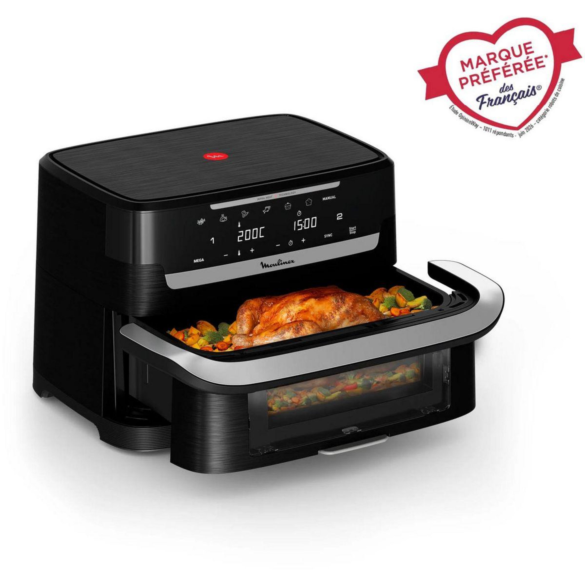 Voir la diapositive 2 : MOULINEX Friteuse sans huile Ever Fry Dual Flex EZ9278F0